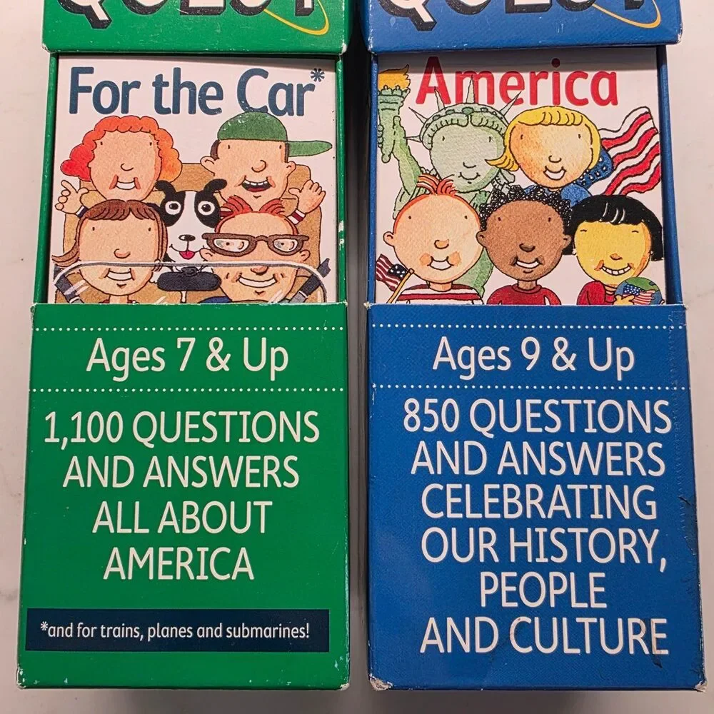 Brain Quest Smart Cards Lot of 2: For The Car Travel (7+) & America (9+)